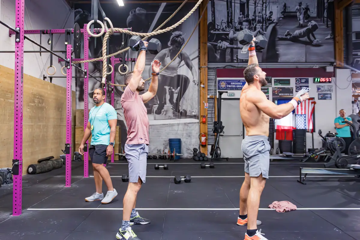 Athletes competing at a CrossFit throwdown in 2026